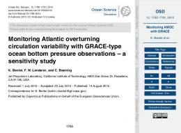 Monitoring AMOC with GRACE