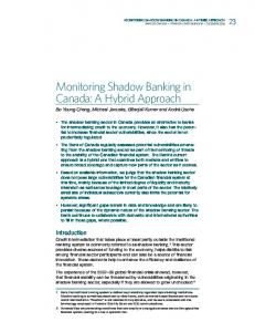 Monitoring Shadow Banking in Canada: A Hybrid ... - Bank of Canada