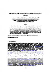 Monitoring Structural Change in Dynamic Econometric ... - Eldorado