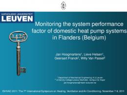 Monitoring the system performance factor of domestic