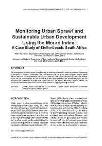 Monitoring Urban Sprawl and Sustainable Urban ... - UJContent
