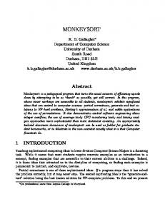 monkeysort - Department of Computer Science