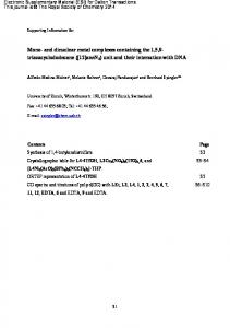 Mono- and dinuclear metal complexes containing