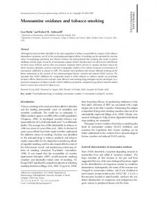 Monoamine oxidases and tobacco smoking