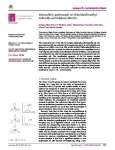 Monoclinic polymorph of chlorido(dimethyl sulfoxide ... - IUCr Journals