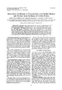 Monoclonal Antibodies to Trypanosoma cruzi Inhibit Motility and ...