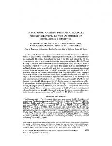 MONOCLONAL ANTIBODY DEFINING A MOLECULE ... - BioMedSearch