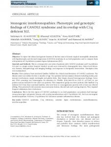 Monogenic interferonopathies: Phenotypic and ... - Wiley Online Library