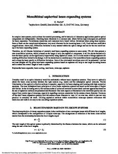 Monolithical aspherical beam expanding systems