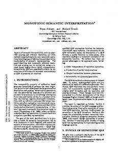 monotonic semantic interpretation - Semantic Scholar