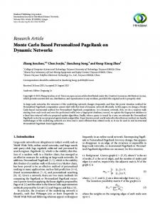 Monte Carlo Based Personalized PageRank on Dynamic Networks