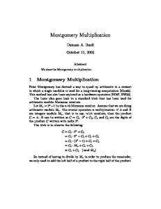 Montgomery Multiplication - CiteSeerX