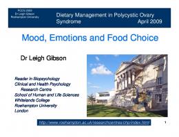 Mood, Emotions and Food Choice