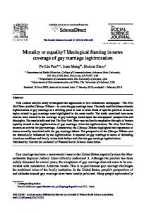 Morality or equality? Ideological framing in news coverage of gay ...