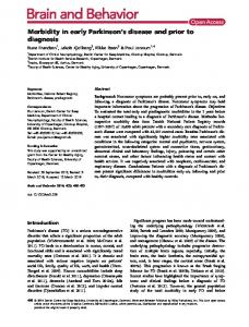 Morbidity in early Parkinsons disease and prior to ... - Stanford Medicine