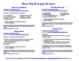 More Fruit & Veggie Recipes