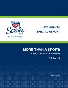 more ThAn A SporT - USTA.com