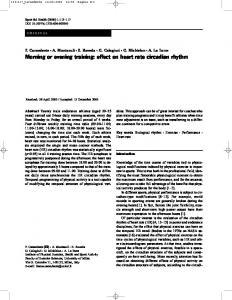 Morning or evening training: effect on heart rate ... - Springer Link