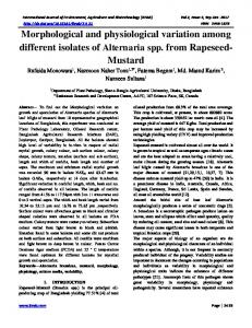 Morphological and physiological variation among different isolates of ...