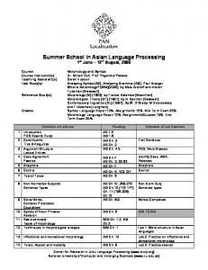 Morphology and Syntax