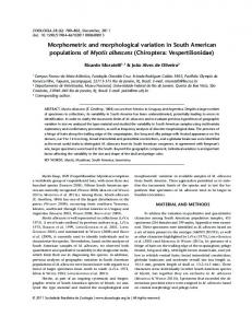 Morphometric and morphological variation in South ... - SciELO