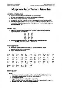 Morphosyntax of Eastern Armenian