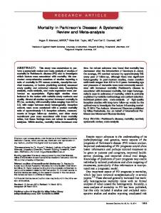 Mortality in Parkinsons disease - Wiley Online Library