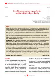 Mortality patterns among type 2 diabetes mellitus patients in Ilorin ...