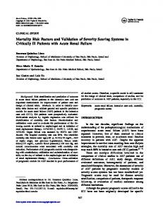 Mortality Risk Factors and Validation of Severity Scoring Systems in ...