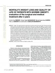 MORTALITY, WEIGHT LOSS AND QUALITY OF LIFE OF PATIENTS ...