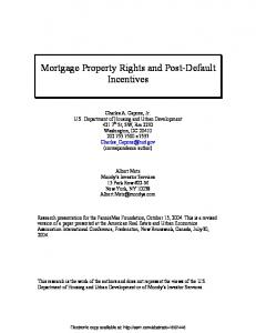 Mortgage Property Rights and Post-Default Incentives