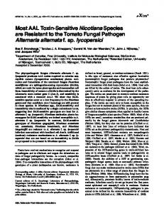 Most AAL Toxin-Sensitive Nicotiana Species are ... - APS Journals