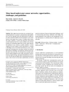 Mote-based underwater sensor networks