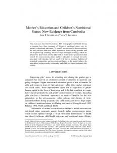 Mother's Education and Children's Nutritional Status: New ... - CiteSeerX