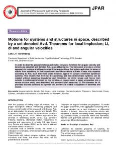 Motions for systems and structures in space