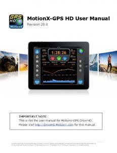 MotionX-GPS HD User Manual