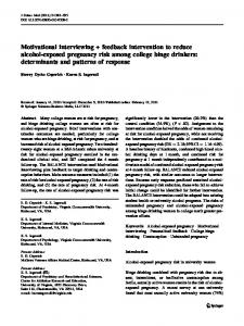 Motivational interviewing + feedback intervention to reduce alcohol ...