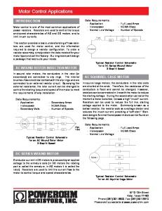 Motor Control - Powerohm Resistors