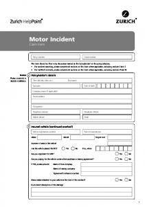 Motor Incident Claim Form