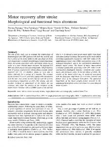 Motor recovery after stroke