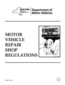 Motor Vehicle Repair Shop Regulations