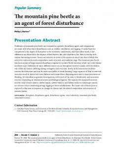 Mountain pine beetle as an agent of forest disturbance