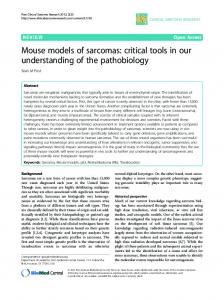 Mouse models of sarcomas - BioMedSearch