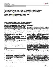 MR-arthrography and CT-arthrography in sports ...