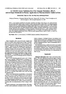 MS Assay Validation for a New Immune