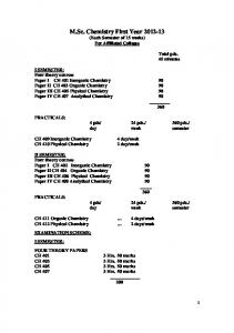 M.Sc. Chemistry First Year 2012-13