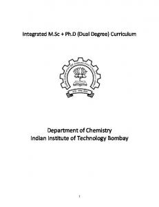 M.Sc + Ph.D (dual degree courses)