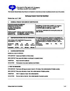 MSDS Sheets - Colgate Palmolive