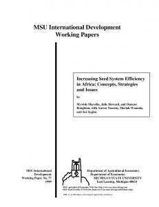 MSU International Development Working Papers - AgEcon Search