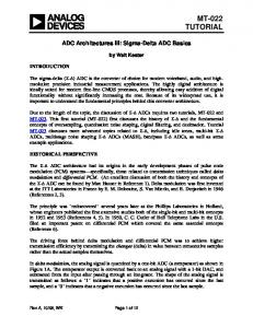 MT-022: ADC Architectures III, Sigma-Delta ADC ... - Analog Devices